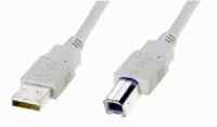 USB 2.0 High-Speed Kabel A-B - grau - 3,00m